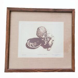 Vintage "Myrna's Baby" 130/200 Limited Edition Framed Etched Art Print